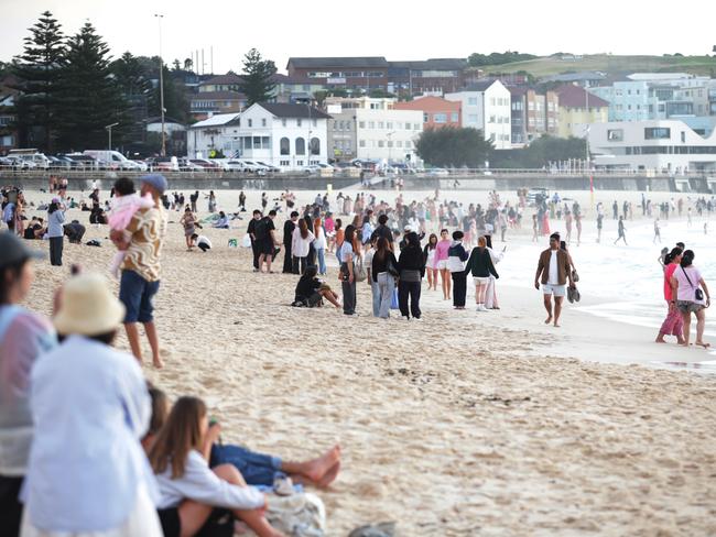 Early risers at Bondi Beach on New Year’s Day. Picture: NewsWire / Christian Gilles