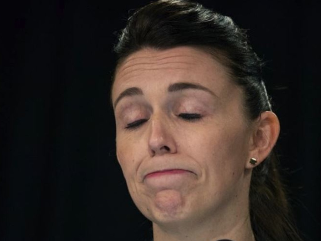 Jacinda Ardern makes a tearful apology to Grace Millane's family.