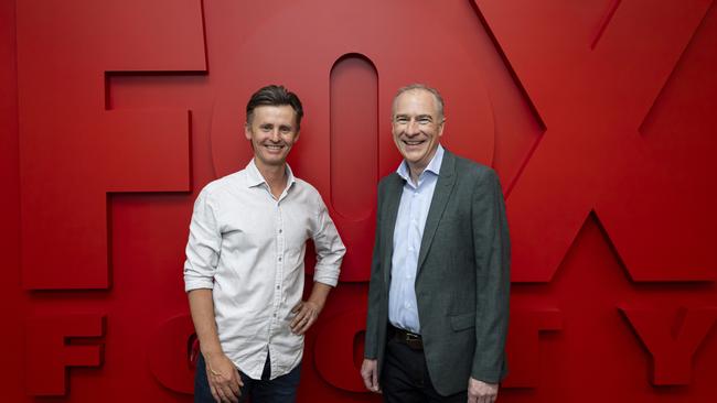 Fox Footy commentators Anthony Hudson and Gerard Whateley ahead of the 2025 season. Pictures: Supplied