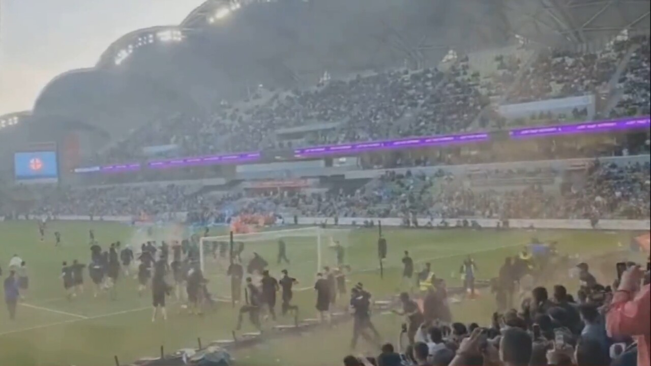 Police hunting for a number of 'soccer hooligans' following 'shameful scenes' in Melbourne