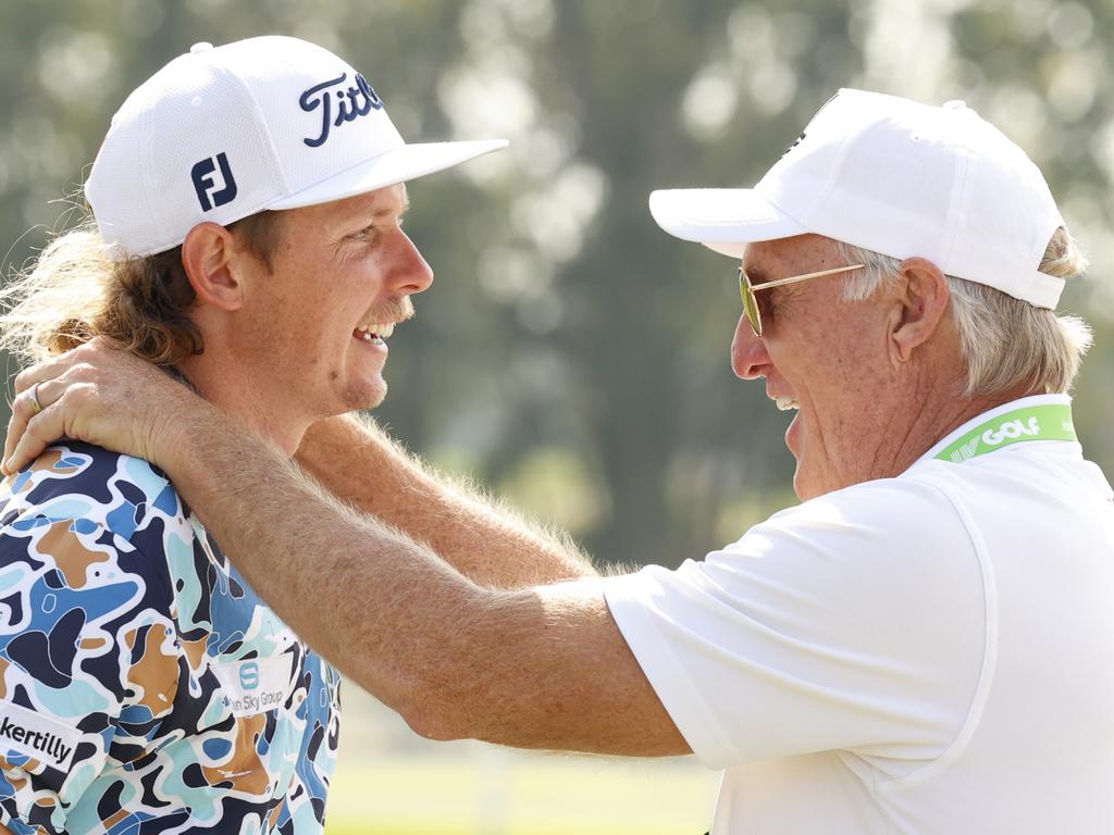 LIV Golf CEO and commissioner Greg Norman with golfer Cameron Smith in 2022. Picture: Icon Sportswire via Getty Images