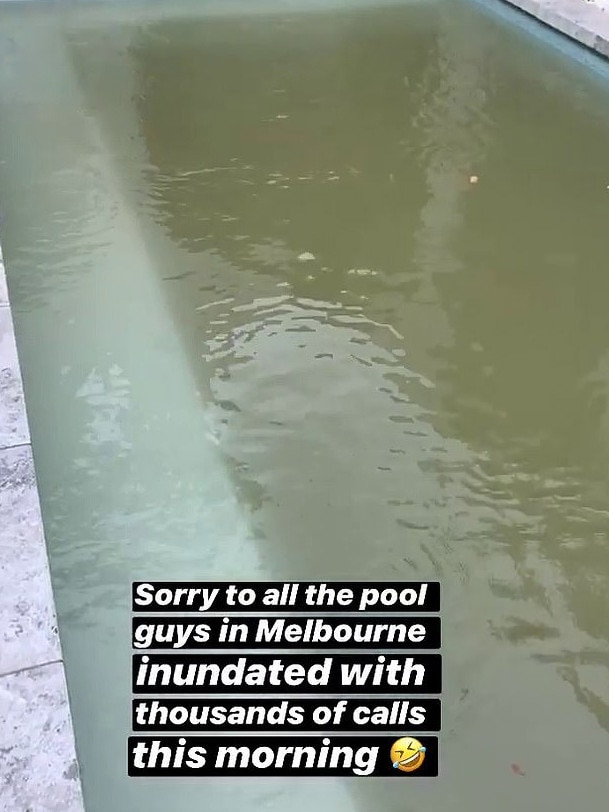 Bec Judd shows her dirty pool after the recent dust storm. Source: Instagram