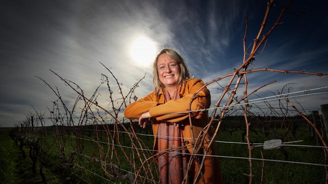 Winemaker Vanya Cullen in her vineyard, at Wilyabrup, Margaret River. Picture: Colin Murty The Australian