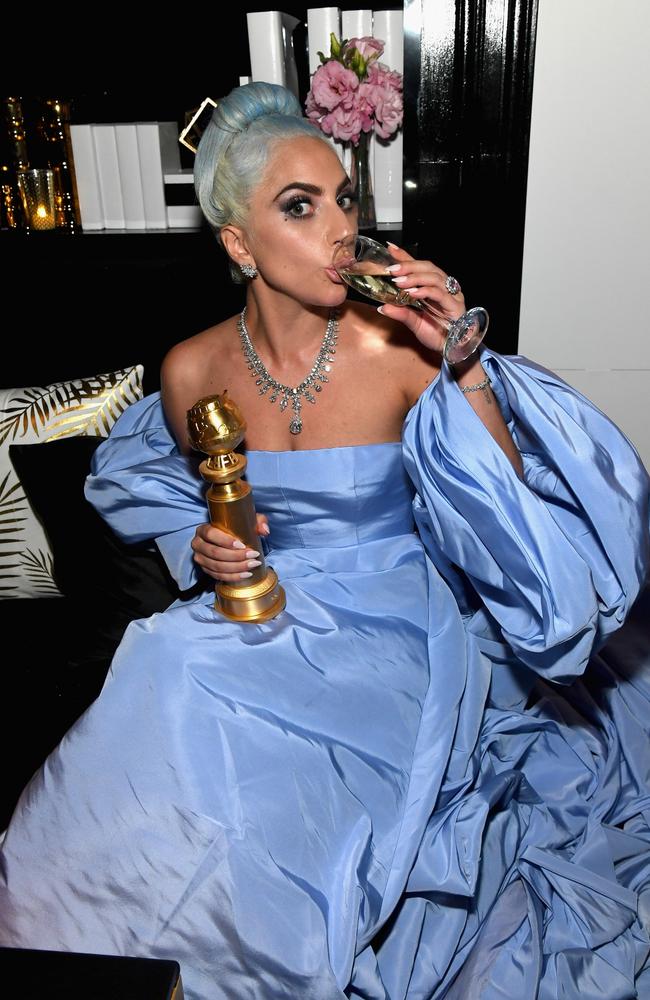 Lady Gaga with her Golden Globe for Best Original Song. She lost Best Actress in a Motion Picture - Drama to Glenn Close. Picture: Getty Images for InStyle