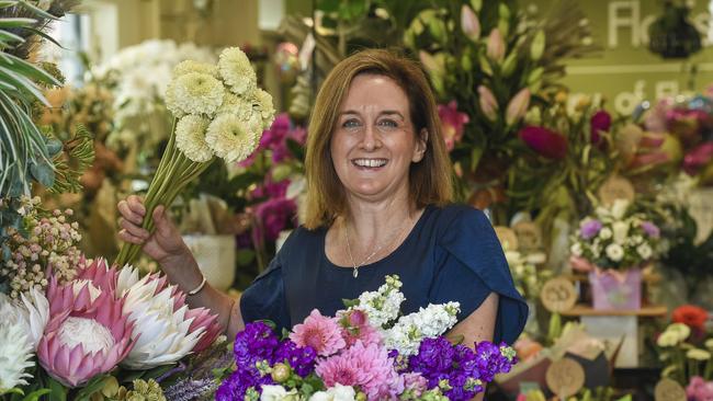 Bay Junction Florist and Broadway Florist owner Amanda Sims. Picture: AAP/Roy VanDerVegt