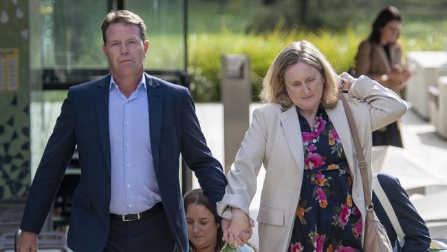 The parents of Lilie James outside court. Picture: NewsWire / Simon Bullard.