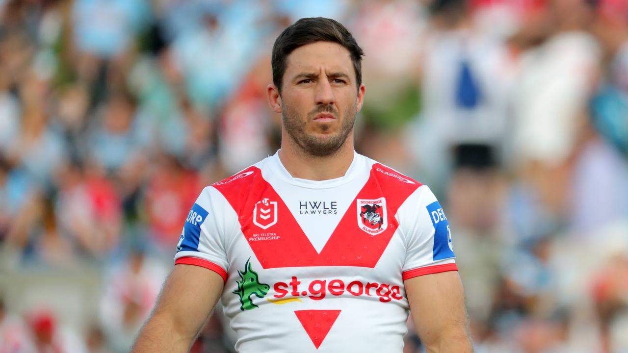 SYDNEY, AUSTRALIA - MARCH 26: Ben Hunt of the Dragons looks on during the round four NRL match between St George Illawarra Dragons and Cronulla Sharks at Netstrata Jubilee Stadium on March 26, 2023 in Sydney, Australia. (Photo by Jeremy Ng/Getty Images)