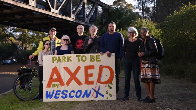 These neighbours of Buruwan Park at Annandale were concerned it would be destroyed by construction. Picture: Flavio Brancaleone