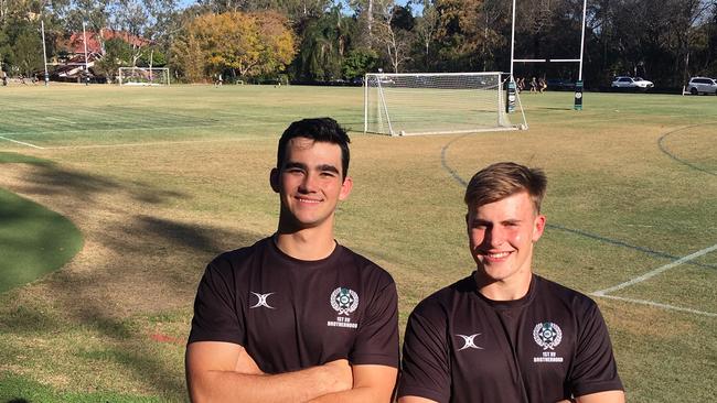 The Brisbane Boys College locks Oliver Milne and Hugo Perceval.