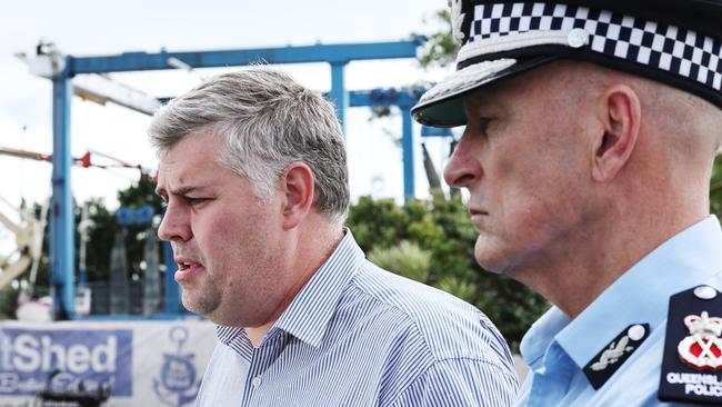 Police Minister Mark Ryan with Queensland Police Service Commissioner Steve Gollschewski in Cairns recently. Picture: Brendan Radke.