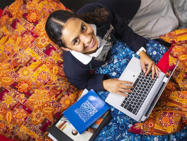 Torres Strait Islander teen St Ursula's College student Laura Beschel recently undertook a 'Work Shadow Week' through CareerTrackers allowing her to experience working in an Indigenous-led company, Wednesday, March 8, 2023. Picture: Kevin Farmer