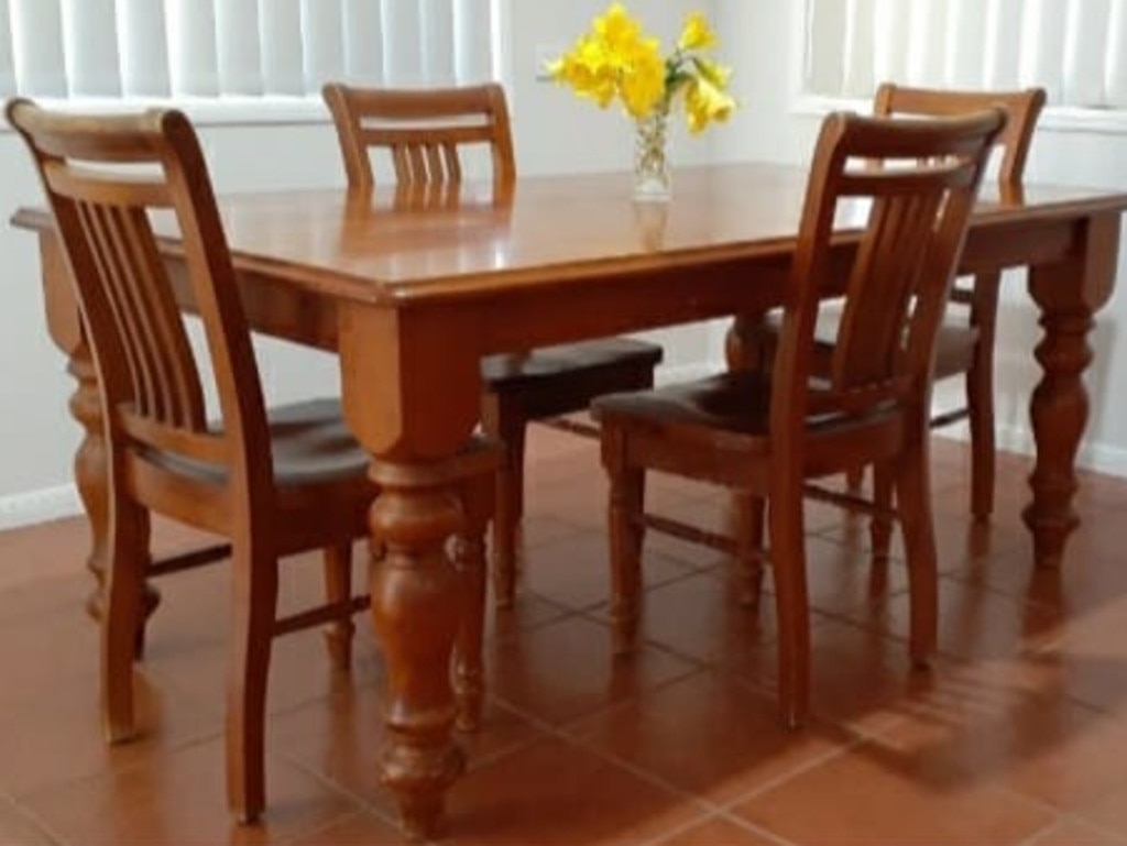 Upcycle mahogany store dining table