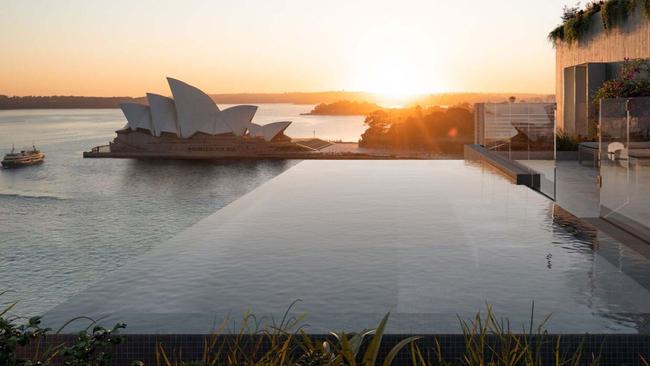 Rooftop apartments come with infinity pools overlooking Sydney Harbour.