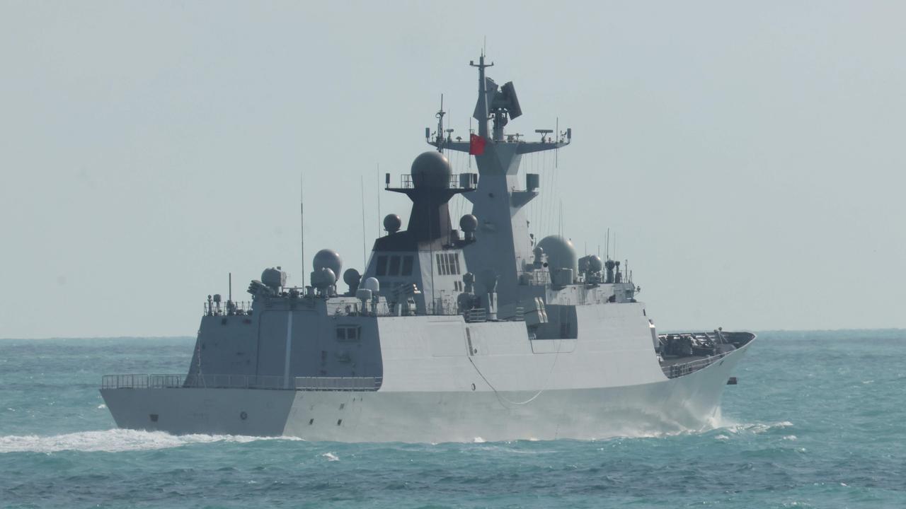 A Chinese frigate operating to the northeast of Australia last week.