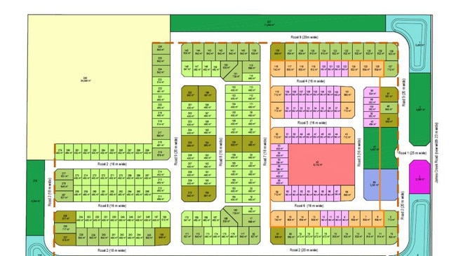 A 290 lot subdivision proposal (pictured) on James Creek Rd.