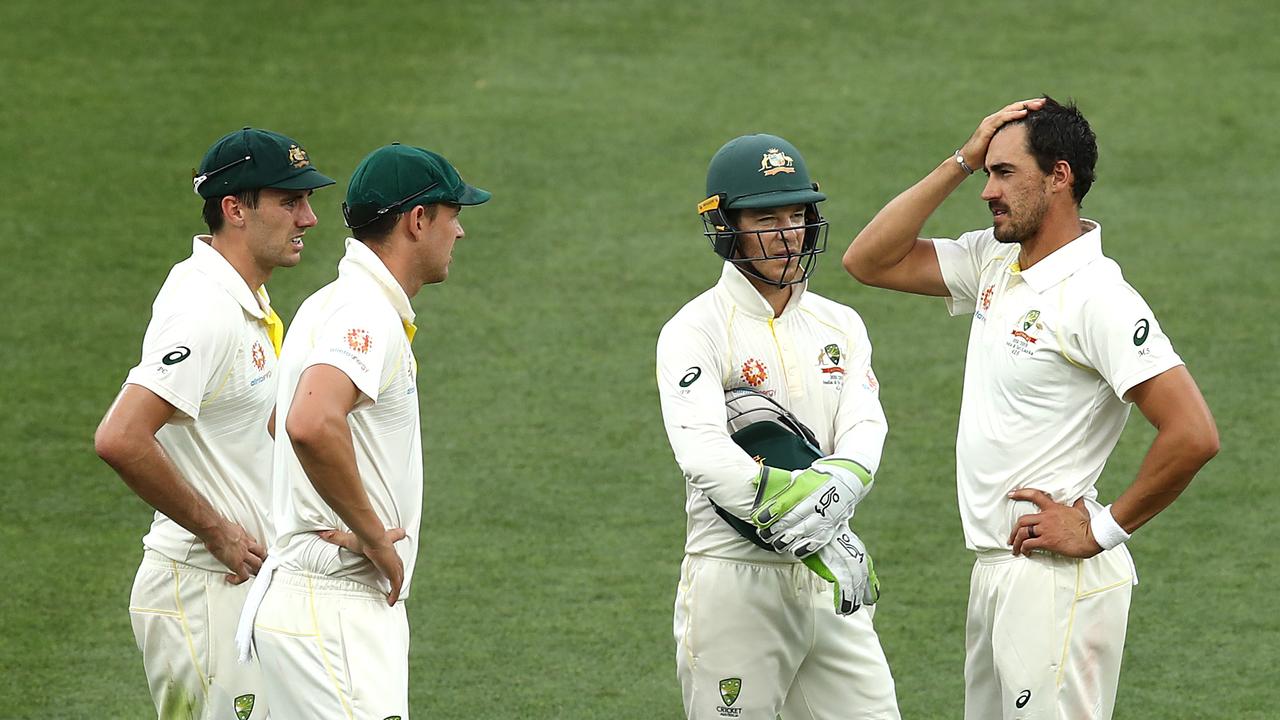 Australia’s Test bowlers - pictured here with Tim Paine - have hit out at claims they were involved in the 2018 ball-tampering scandal.