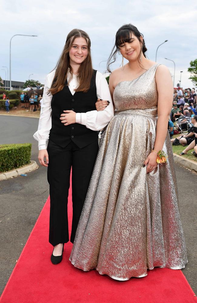 Cheyenne McNamara and Dakotah Verhoek at Highfields State Secondary College. Picture: Patrick Woods.