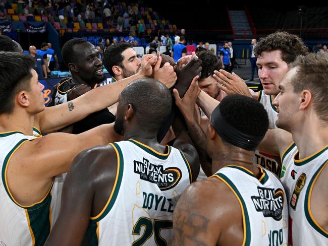 The Jackjumpers celebrate victory. (Photo by Bradley Kanaris/Getty Images)