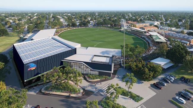 Artist Impression of New Crows Facility at Thebarton Oval.