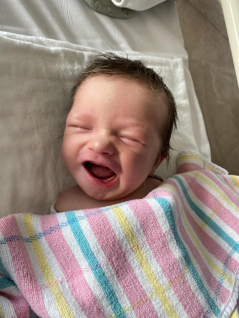 Jayne Stinson, Member for Badcoe announces the birth of her baby boy, Quinn. Picture: Facebook