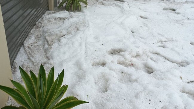 The aftermath of a ferocious hailstorm which hit the Mid North Coast town of Toormina on Wednesday October 20. Photo: Euan Bloomer