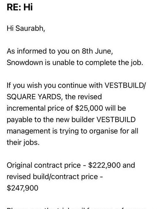 Mr Mittal was told Snowdon were ‘unable to complete’ his build although they still have his deposit and he’s unsure if the contract is broken.