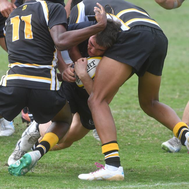 Malakaih Beals. QLD Rugby Union State Championships (17-18 years boys) at the Townsville Sports Precinct. Friday May 23. Metro East against Capricorn. Picture: Evan Morgan