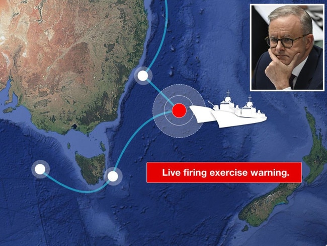 Prime Minister Anthony Albanese's actions have been left wanting over a live fire drill by the Chinese in our waters.