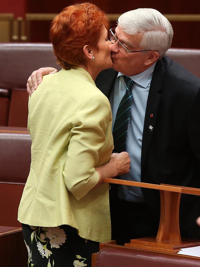 Mr Burston said Ms Hanson’s unwanted advances were a factor in his decision to quit One Nation last year and join Mr Palmer’s new party.