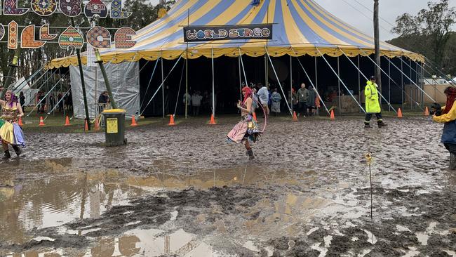 Splendour in the Grass 2022 was a muddy affair, despite the euphoric return of live music with a star-studded line-up. Picture: Matt Gazy