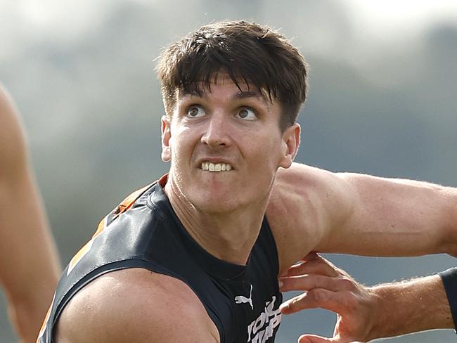 Sam Taylor and Jake Riccardi during GWS Giants training on July 25, 2024. Photo by Phil Hillyard(Image Supplied for Editorial Use only - **NO ON SALES** - Â©Phil Hillyard )