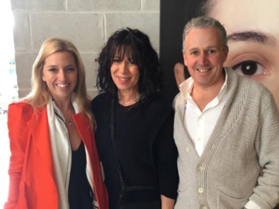 Kallie Blauhorn (left), artist Sonia Payes (middle), Andy Penn (right) and Andy Penn’s knitted woolen sweater (also right).