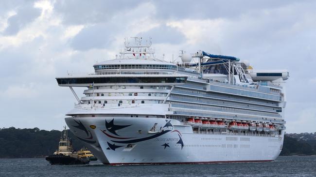 In a statement, P &amp; O Cruises Australia said Pacific Adventure’s voyage to White Bay in the afternoon had been delayed, with the ship expected to leave later tonight on a four-night voyage to Queensland. Picture: NCA Newswire / Gaye Gerard