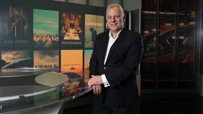 Julian Ogrin CEO of Binge and Kayoat Fox Sports studios in Artarmon, Sydney. Picture: Britta Campion
