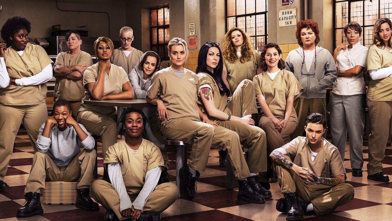 The cast of the TV series Orange is the New Black, season three, from left, Danielle Brooks, Samira Wiley, Lea DeLaria, Laverne Cox, Lori Petty, Taryn Manning, Uzo Aduba, Taylor Schilling, Laura Prepon, Natasha Lyonne, Yael Stone, Ruby Rose, Kate Mulgrew, Selenis Leyva and Dascha Polanco. Supplied by Netflix.