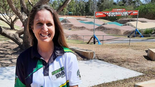 Ipswich BMX Club president Karley Bryce preparing for the state titles at the Willey Park track. Picture: David Lems