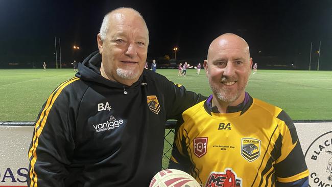 Sunshine Coast 47th Battalion coaches Dennis Moore and Danny Gray.