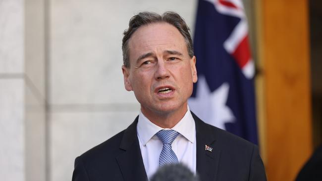 Health Minister Greg Hunt said Sotrovimab would provide effective treatment against hospitalisation in mild to moderate Covid-19 cases. Picture: NCA NewsWire/Gary Ramage