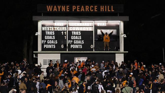 SYDNEY, AUSTRALIA - MAY 20:  A general view of the crowd during the round 12 NRL match between Wests Tigers and North Queensland Cowboys at Leichhardt Oval on May 20, 2023 in Sydney, Australia. (Photo by Matt King/Getty Images)