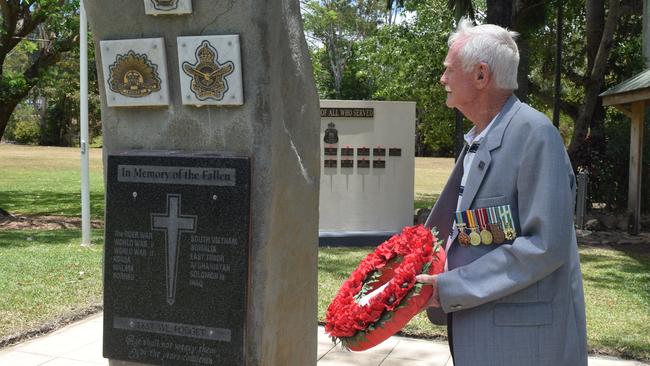 Vietnam veteran Andrew McKay joined other ex-servicemen and women at the Remembrance Day service in Airlie Beach. Picture: Laura Thomas