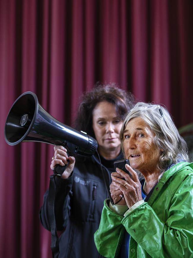 (L-R) Anne-Marie Loader and Heather Donaldson during the Prison protest at Westbury. PICTURE CHRIS KIDD