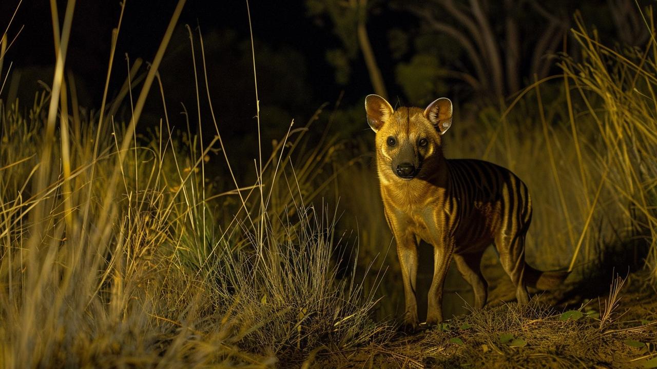 An AI-generated image of a thylacine which could soon be  brought back from extinction by scientists from the US bioscience company Collosal.