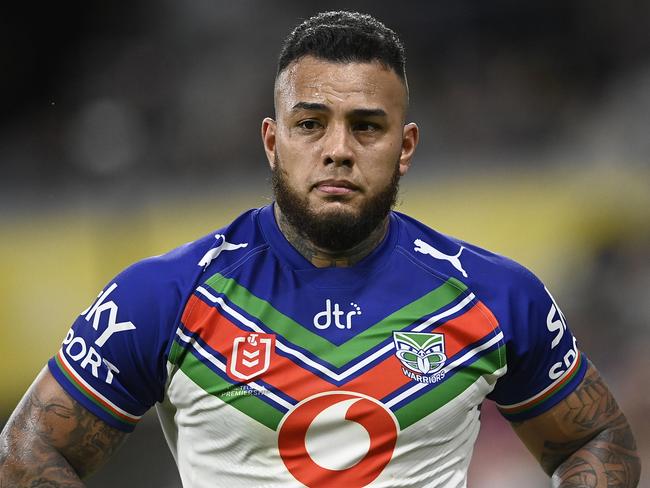 TOWNSVILLE, AUSTRALIA - AUGUST 19:  Addin Fonua-Blake of the Warriors looks on during the round 23 NRL match between the North Queensland Cowboys and the New Zealand Warriors at Qld Country Bank Stadium, on August 19, 2022, in Townsville, Australia. (Photo by Ian Hitchcock/Getty Images)