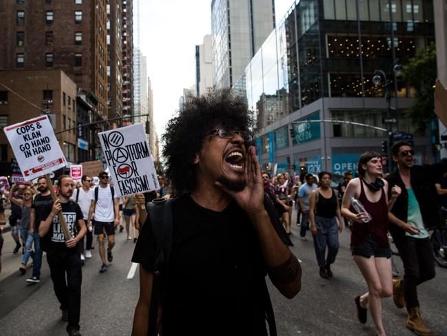 The violence sparked protests across the US against racism. Picture: Drew Angerer/Getty Images/AFP