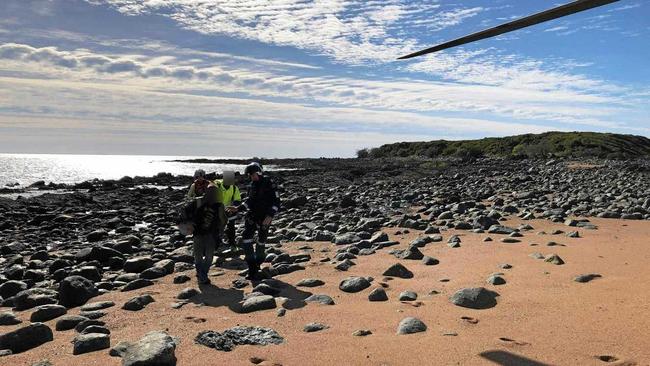 DRAMATIC RESCUE: RACQ Capricorn Rescue managed to land on Bush Island. Picture: RACQ Capricorn Rescue