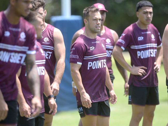 SYDNEY, AUSTRALIA -November 10, 2023.Manly Pre Season under way. New signing Luke Brooks during training. Picture: Jeremy Piper