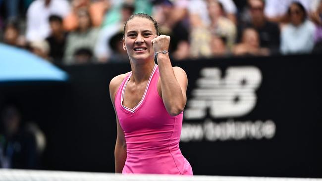 Marta is into the quarters. (Photo by Lillian SUWANRUMPHA / AFP)