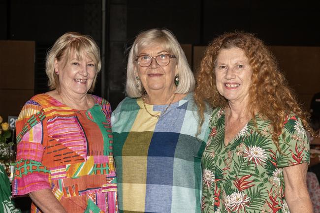 Monica Smith, Rhondell Byrne and Diane Chataway at the Zonta Club of Mackay Inc International Women's Day Luncheon at the MECC Sunday March 5 2023 Picture: Michaela Harlow