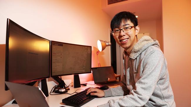 Data analyst Kenneth Tsang who founded the COVID-19 Near Me website that helps people track exposure sites near them. Picture: Tim Hunter.