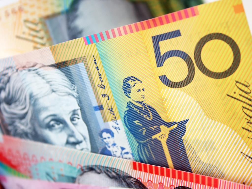Australian Currency - Close up of fifty dollar banknote $50 money generic